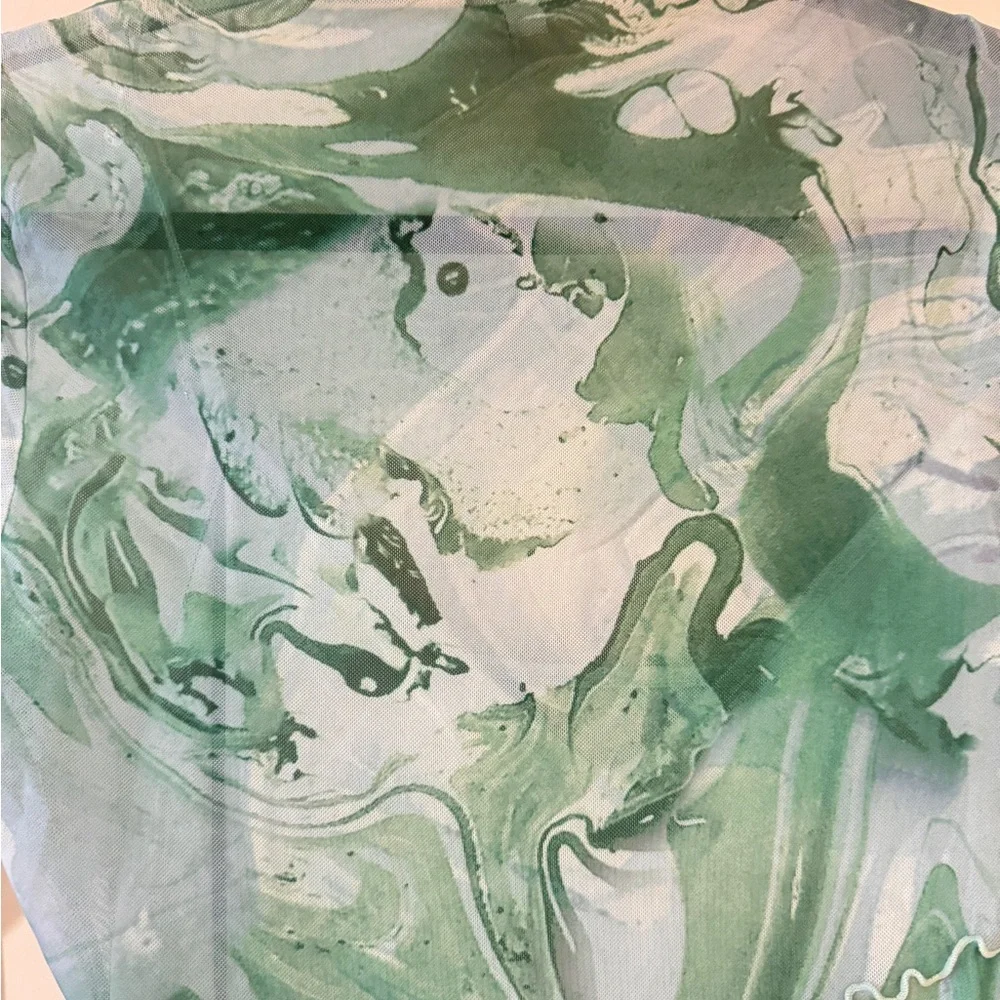 GUESS Elegant Green Marble Dress Short size M - Picture 4 of 5